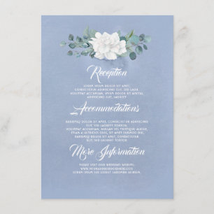 Floral Dusty Blue Wedding Information Guest Enclosure Card
