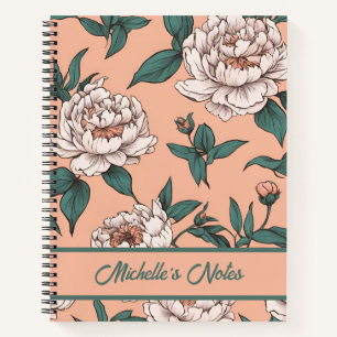 Floral Dusty Pink Orchid Pattern Personalized Notebook