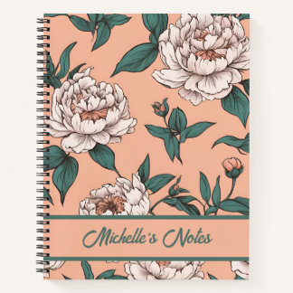 Floral Dusty Pink Orchid Pattern Personalized  Notebook