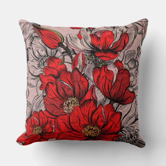 Floral Dusty Pink Reversible Pillow