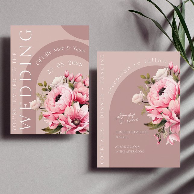 Floral Dusty Pink Wildflower Summer Garden Wedding Invitation (Creator Uploaded)