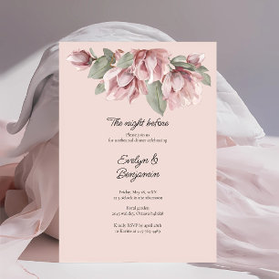  Floral Dusty Rose Blush Rehearsal Dinner  Invitation