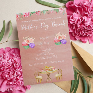 Floral Dusty Rose Mother's Day Brunch Invitation