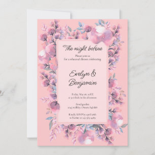  Floral Dusty Rose Rehearsal Dinner    Invitation
