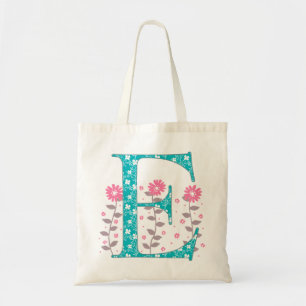 Floral 'E' Monogram Tote Bag