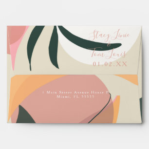 Floral Earthy Tone Hand Drawn Wedding  Envelope