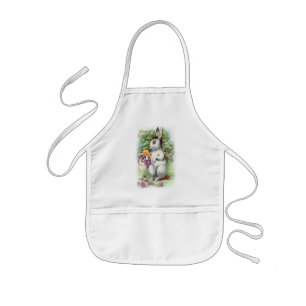 Floral Easter Bunny Kids Apron