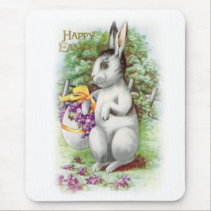 Floral Easter Bunny Mouse Pad