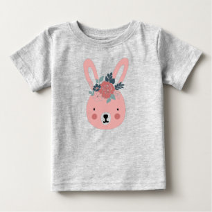 Floral Easter Bunny Rabbit Baby T-Shirt