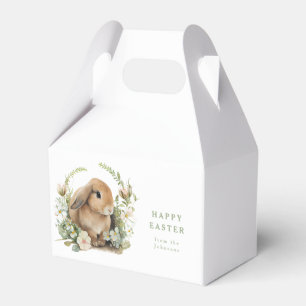 Floral Easter Bunny Watercolor Spring Personalized Favor Box
