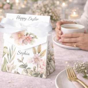 Floral Easter Design in Soft Green & Pink Favor Box