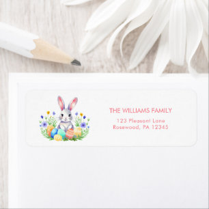 Floral Easter Egg Bunny Return Address