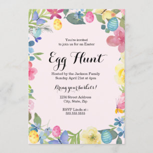 Floral Easter Egg Hunt Card