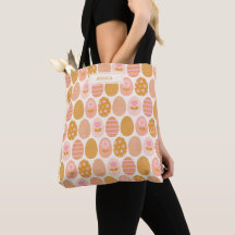 Floral Easter Egg Pattern Boho Pink Personalized