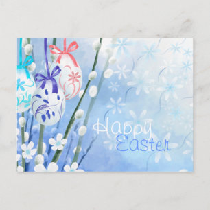 Floral Easter Eggs - Customized Holiday Postcard