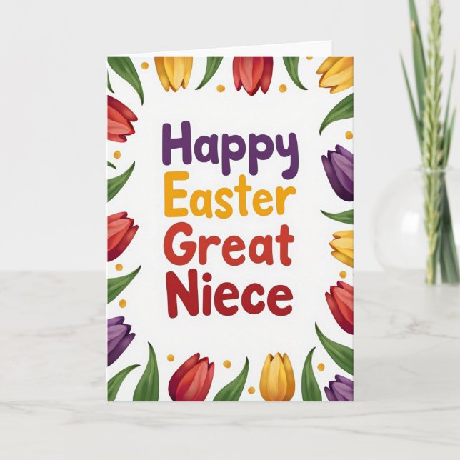 Floral Easter Great Niece Card (Front)