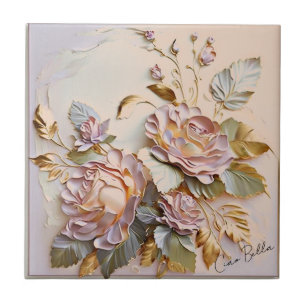Floral Easter Painting on Tile