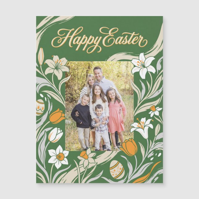 Floral Easter Photo Postcard - Personalized Botani (Front)