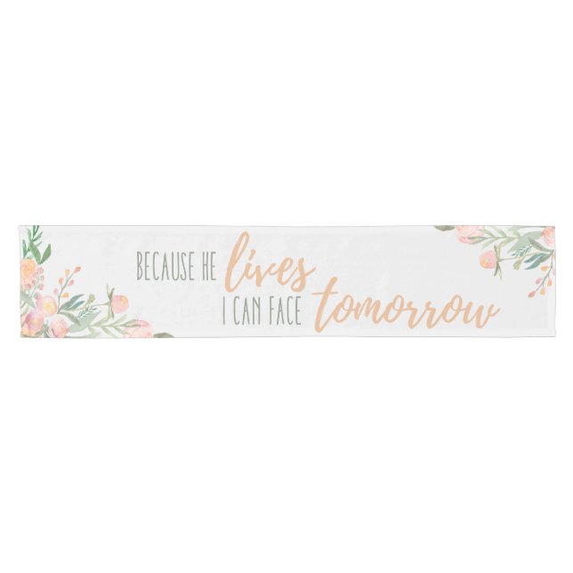 Floral Easter Spring Bible verse Table Runner (Horizontal)