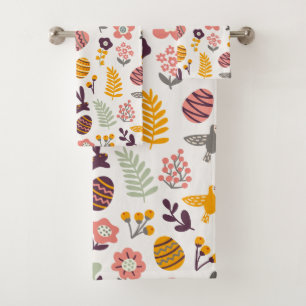 Floral Easter Spring Pattern Towel Set
