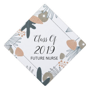Floral Edge Class of 2019 Graduate Graduation Cap Topper