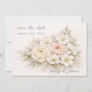 Floral Editorial Bouquet save the date cards
