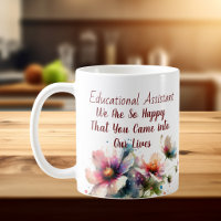 Floral Educational Assistant pink blue Personalize