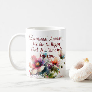  Floral Educational Assistant Pink  Personalize Coffee Mug