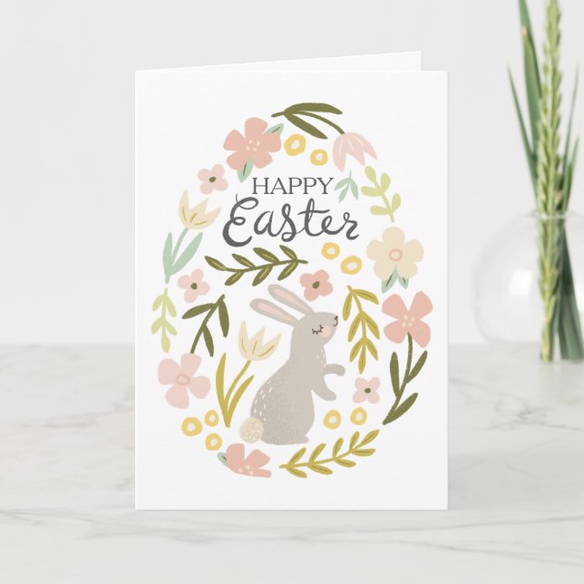 Floral Egg Easter Note Card (Front)