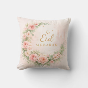 Floral Eid Mubarak – Blush Pink Islamic Gift f Throw Pillow