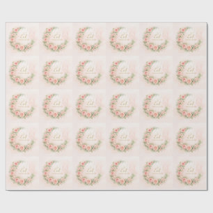 Floral Eid Mubarak – Blush Pink Islamic Gift f Wrapping Paper