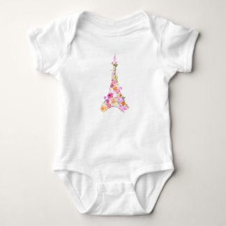 Floral eiffel tower baby bodysuit