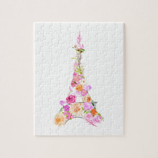 Floral eiffel tower jigsaw puzzle
