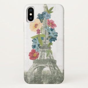 Floral Eiffel Tower   Paris, France Case-Mate iPhone Case