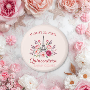 floral eiffel tower quinceanera  magnet