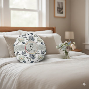 Floral Elegance: A Stunning Watercolor Pattern  Round Pillow