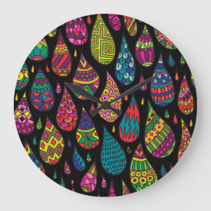 Floral elegance, abstract background. large clock