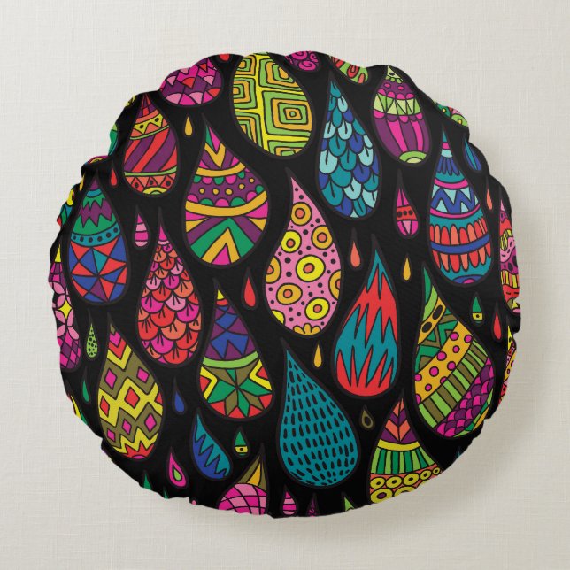 Floral elegance, abstract background. round pillow (Front)