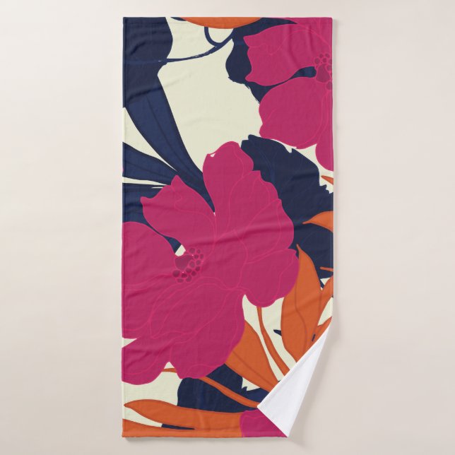Floral elegance: abstract pattern bath towel (Bath Towel)