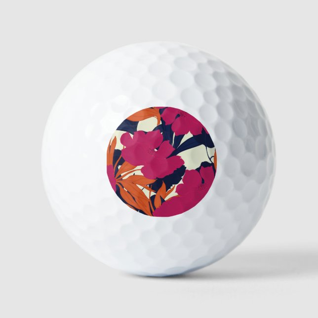 Floral elegance: abstract pattern golf balls (Front)