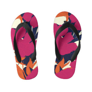 Floral elegance: abstract pattern kid's flip flops