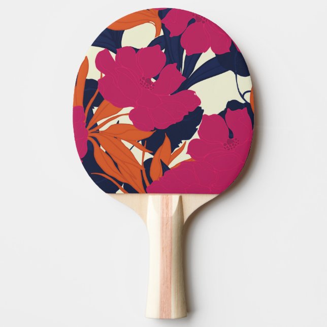 Floral elegance: abstract pattern ping pong paddle (Front)