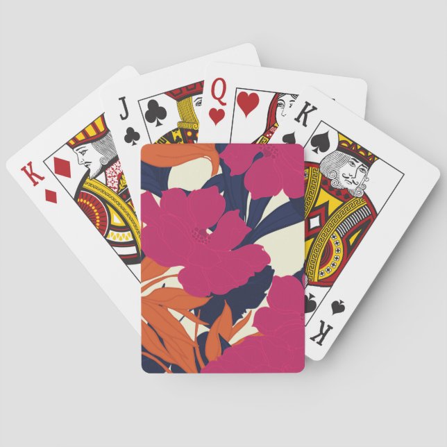 Floral elegance: abstract pattern playing cards (Back)