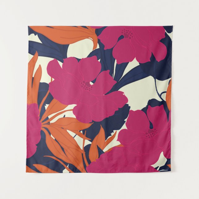 Floral elegance: abstract pattern tapestry (Front)