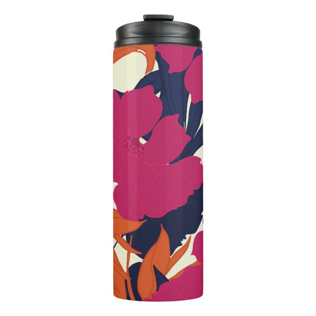 Floral elegance: abstract pattern thermal tumbler (Front)