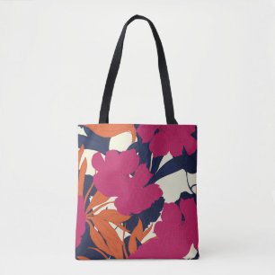 Floral elegance: abstract pattern tote bag