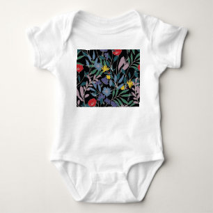 Floral Elegance: Abstract Vintage Background Baby Bodysuit