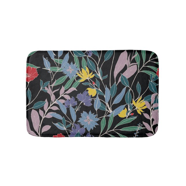 Floral Elegance: Abstract Vintage Background Bath Mat (Front)