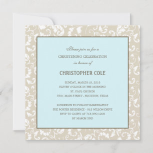 Floral Elegance Baptism/Christening Invitation