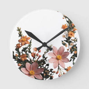 Floral Elegance – Blooming Garden Decorative Wall Round Clock